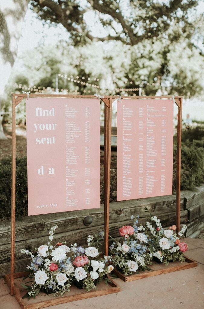 San Luis Obispo Wedding Seating Chart